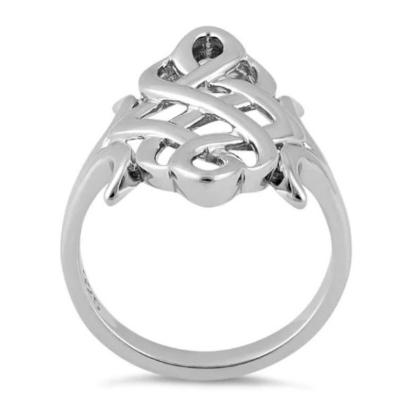 925 STERLING SILVER Large Celtic Irish Endless Knot Ring - Picture 14 of 16